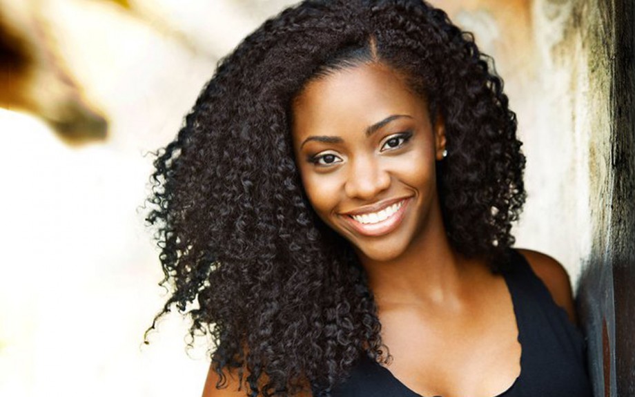 Light skinned black girl with curly hair