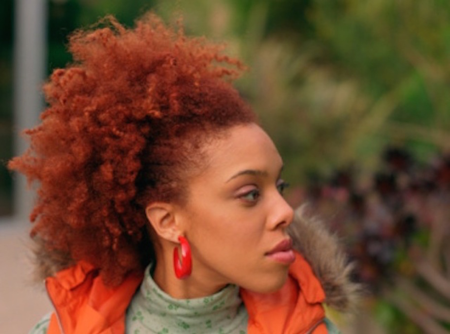 Portrait of serious woman outdoors