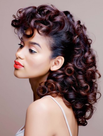 curly set on natural hair
